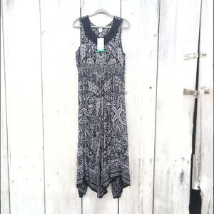 Bila NWT Hankie Hem Crepe Boho Festival Peasant Gypsy Crochet Maxi Women's XL